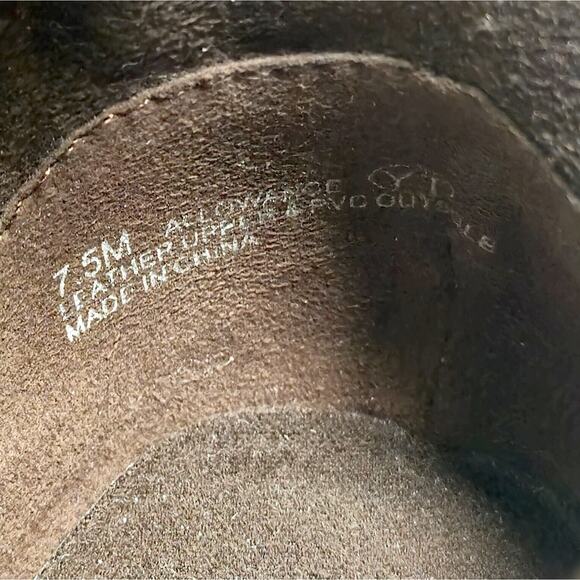 Aerosoles Suede Wedge Booties Brown Women’s 7.5 Quiet Luxury Minimalist - Picture 7 of 8